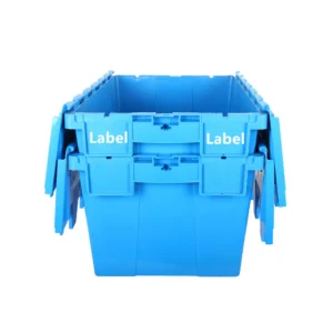 heavy duty attached lid container 600x400 nestable plastic moving crates for logistics