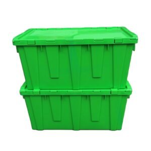 attached lid containers 70 liter – industrial distribution totes 680x430mm