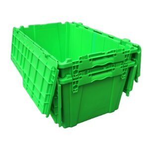 attached lid containers 70 liter – industrial distribution totes 680x430mm
