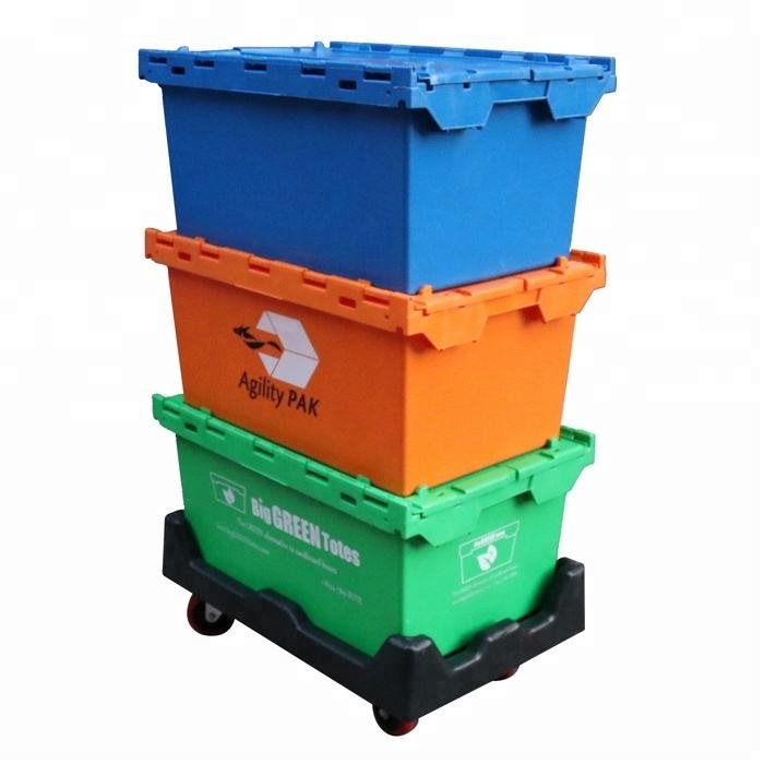 attached lid containers 70 liter – industrial distribution totes 680x430mm