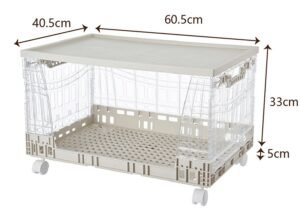 605x405x330mm collapsible storage basket with wheels | multi purpose stackable organizer