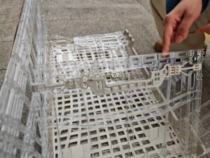 605x405x330mm collapsible storage basket with wheels | multi purpose stackable organizer