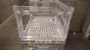 605x405x330mm collapsible storage basket with wheels | multi purpose stackable organizer