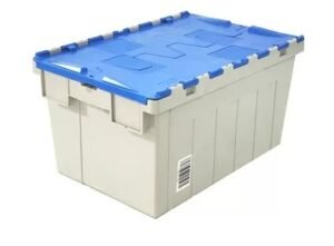 plastic moving crate with lid 600×400×315mm